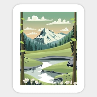 Mountain landscape Sticker